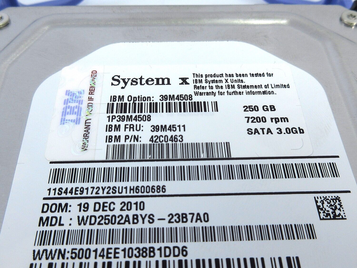 System X - 250GB - 7200rpm SATA